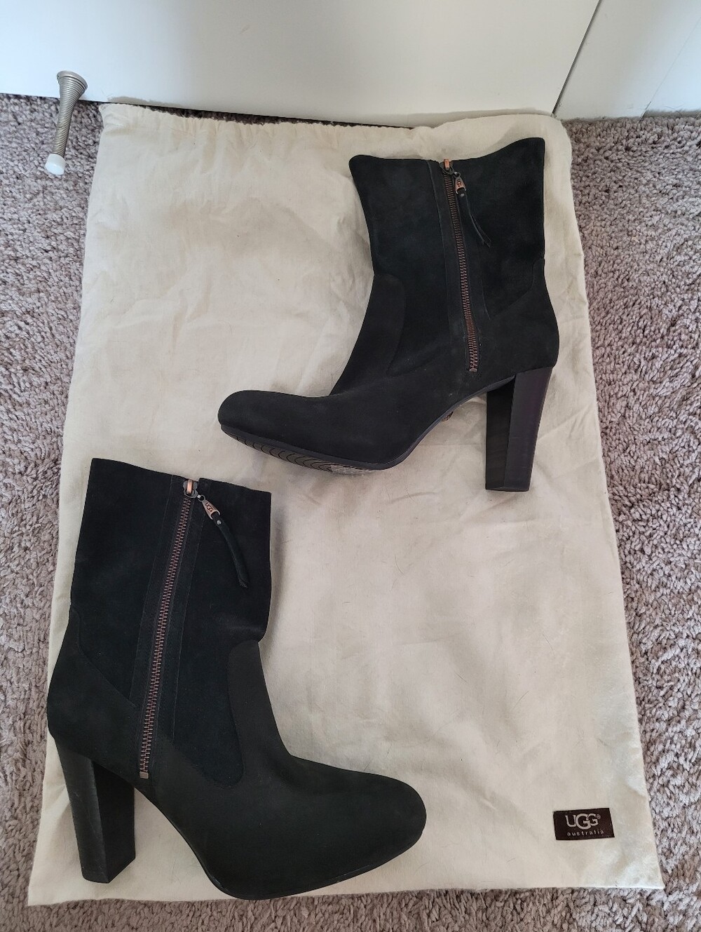 UGG Black Suede Mid-Calf Zip or Booties